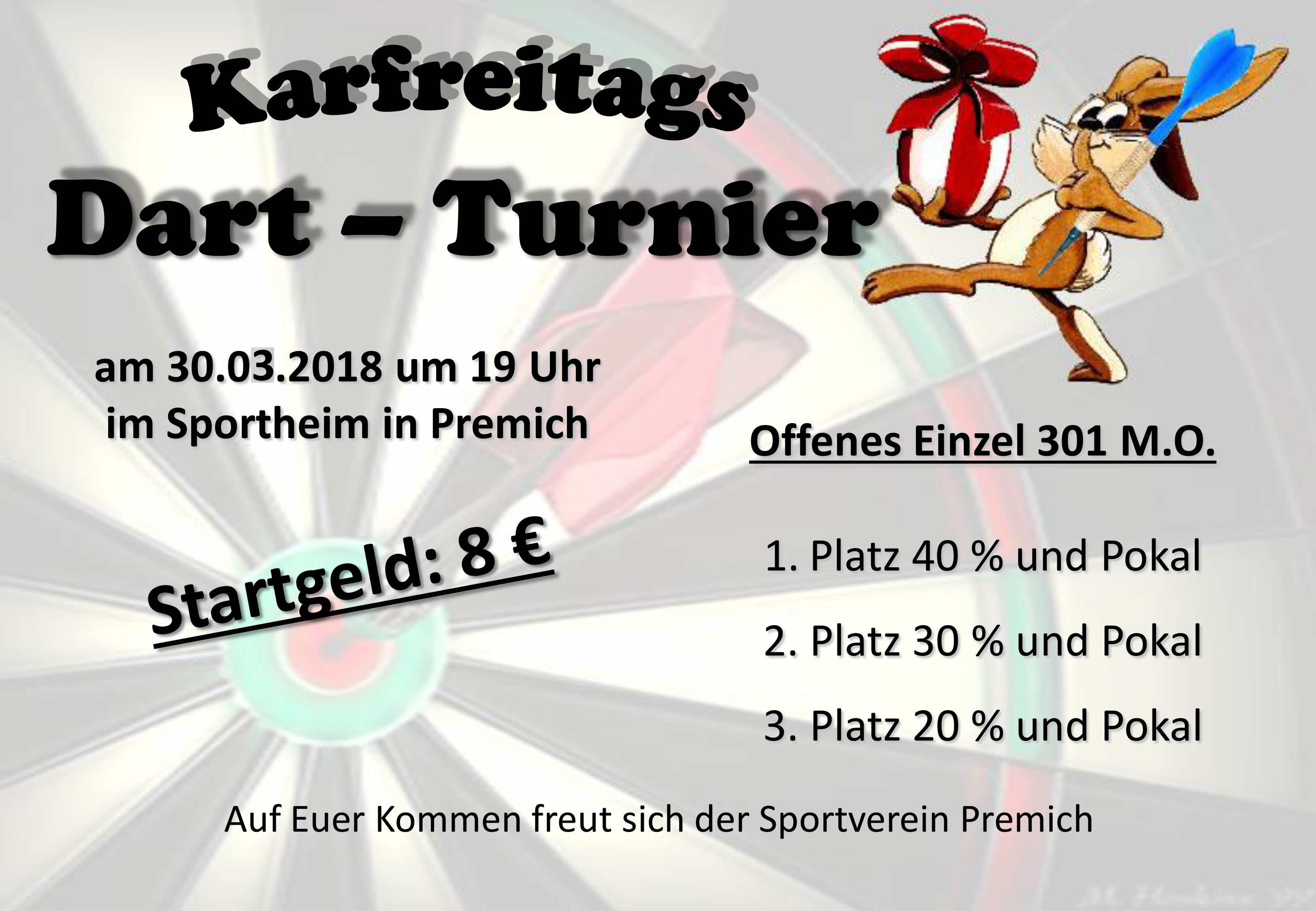 Karfreitags Dartturnier Sportheim Premich
