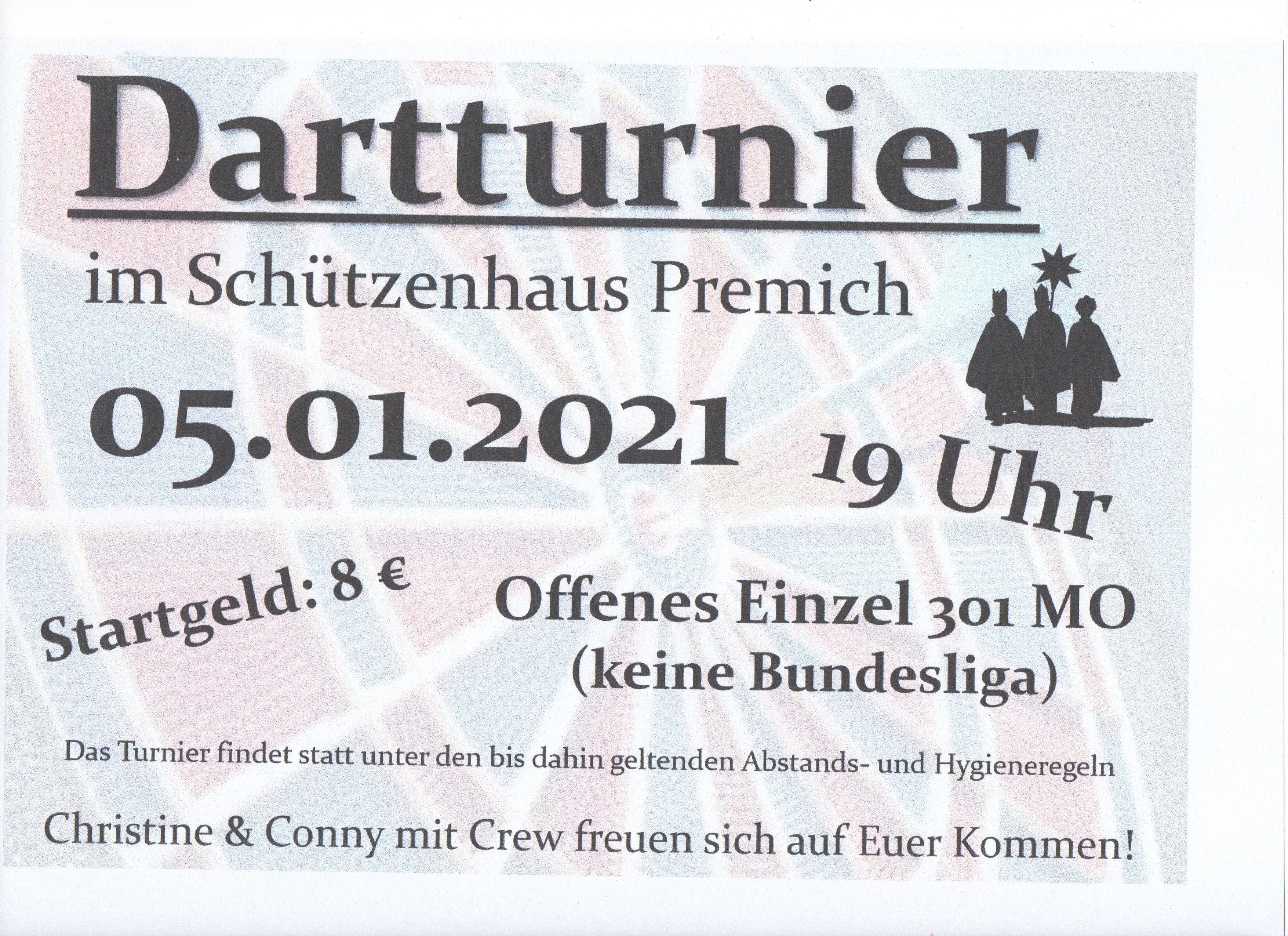 Dartturnier Premich Januar 2021
